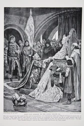 Jean rend hommage au légat pontifical, 1213, illustration tirée de «L